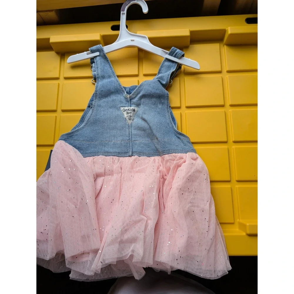 Lot of 12 OshKosh B'gosh Girls 2T Denim Tulle Unicorn Jumper Dress Pink NWT